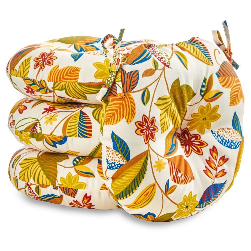 4pk 18" Esprit Floral Outdoor Bistro Chair Cushions - Kensington Garden