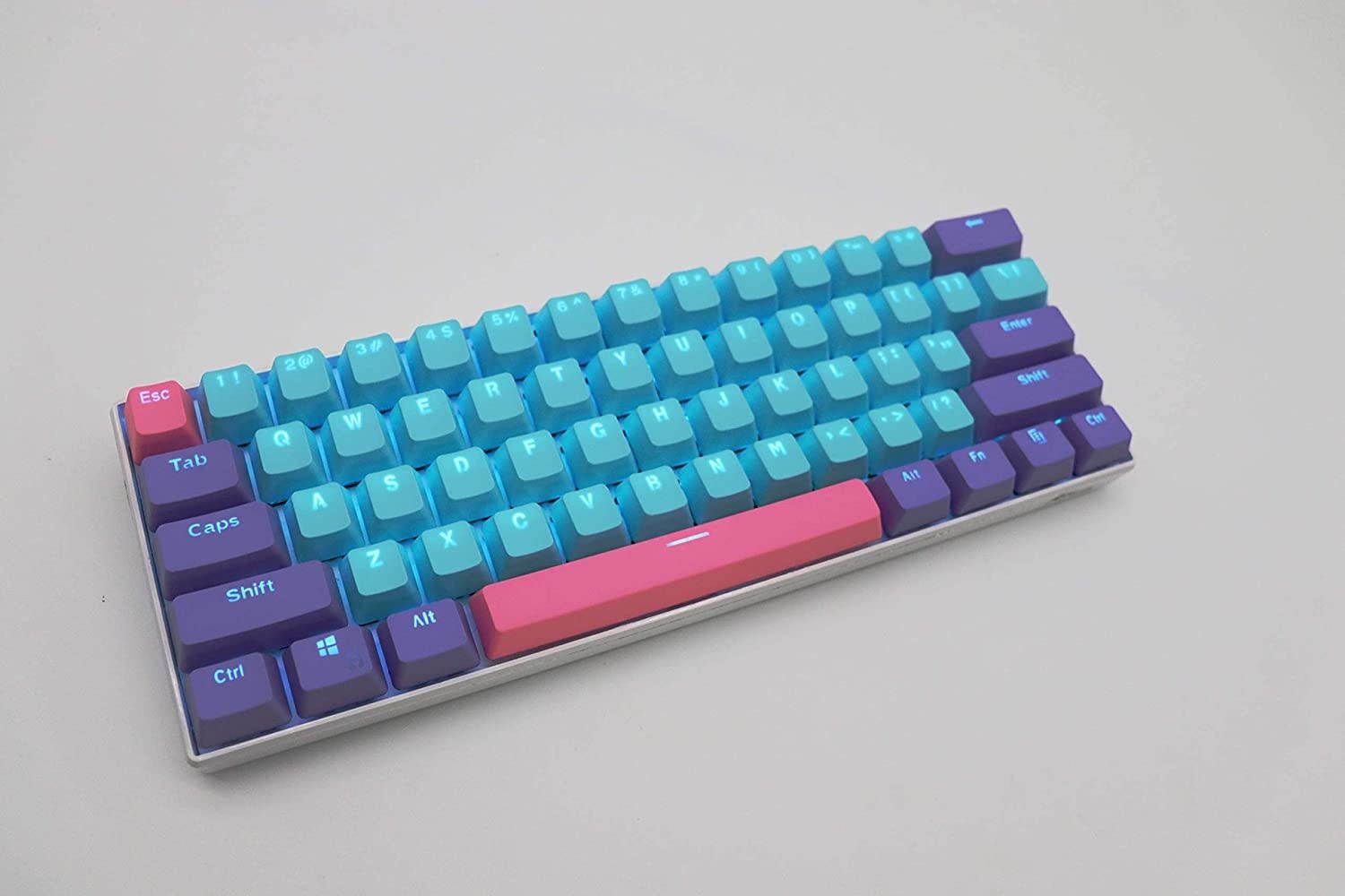 HYSSP 61-Key PBT Cherry Keycaps, 60% Mechanical Keyboard Keycaps ANSI Layout OEM Profile Keycaps, Suitable for Cherry MX Switch/RK 61 / Anne pro 2 / Ducky one 2 Mechanical Keyboard (Keycaps Only)