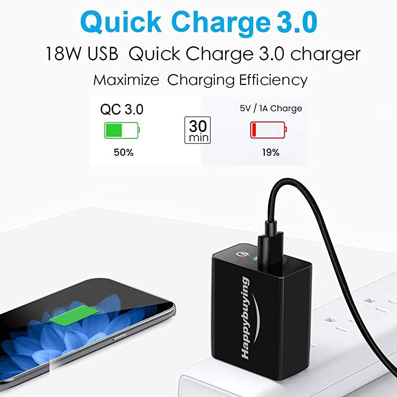 Fast Phone Charger for Moto G7 G8 Play PowerZ4 Z3G PowerG StylusEdge PlusG6G6+Z2 Z Force Droid TurboG7 SupraMotorola One Action Hyper Zoom VisionQC30 USB Wall Charger Adapter+6FTCable