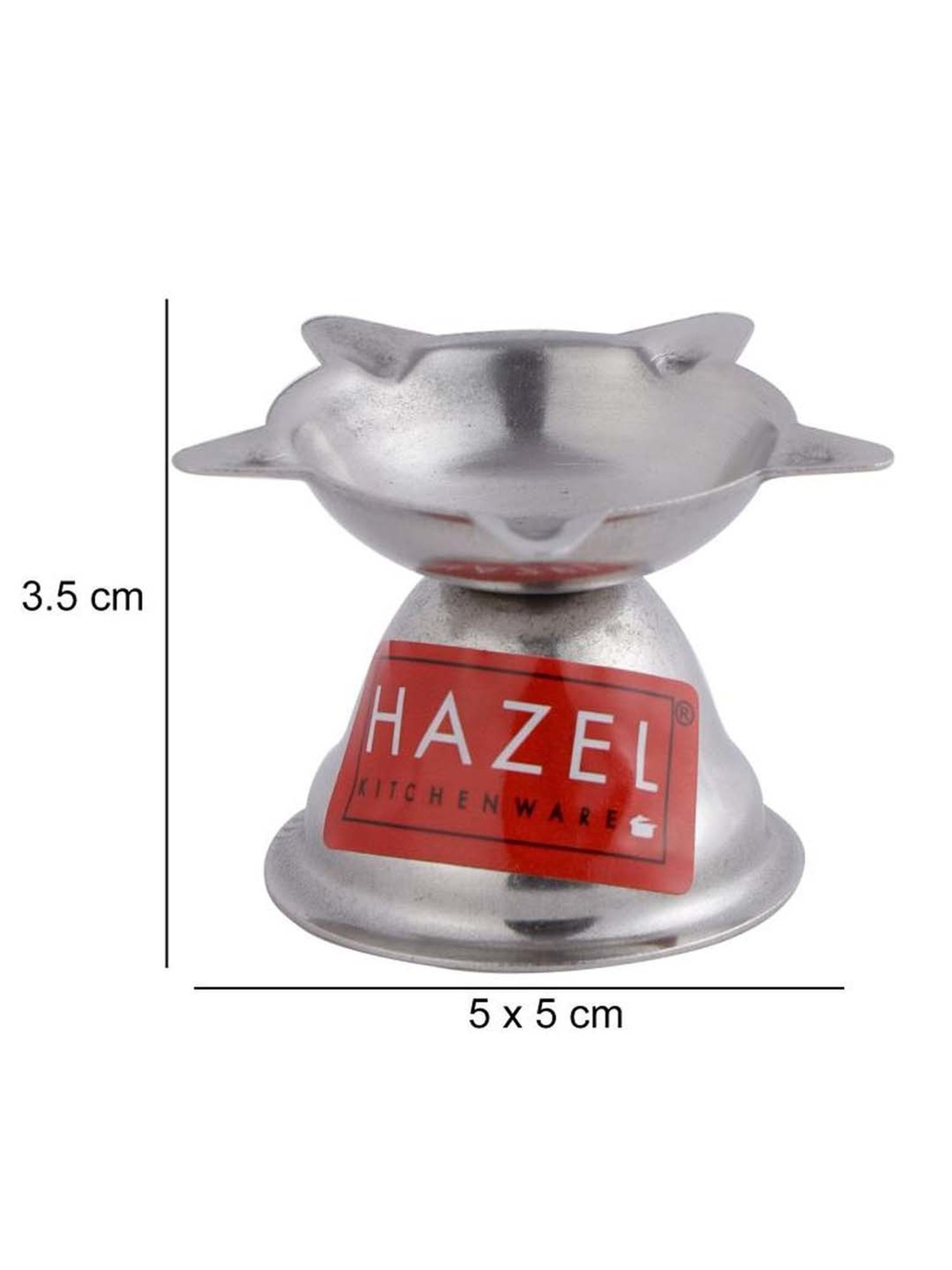 Hazel Silver Stainless Steel Panchwati Diya For Puja - Set of 2
