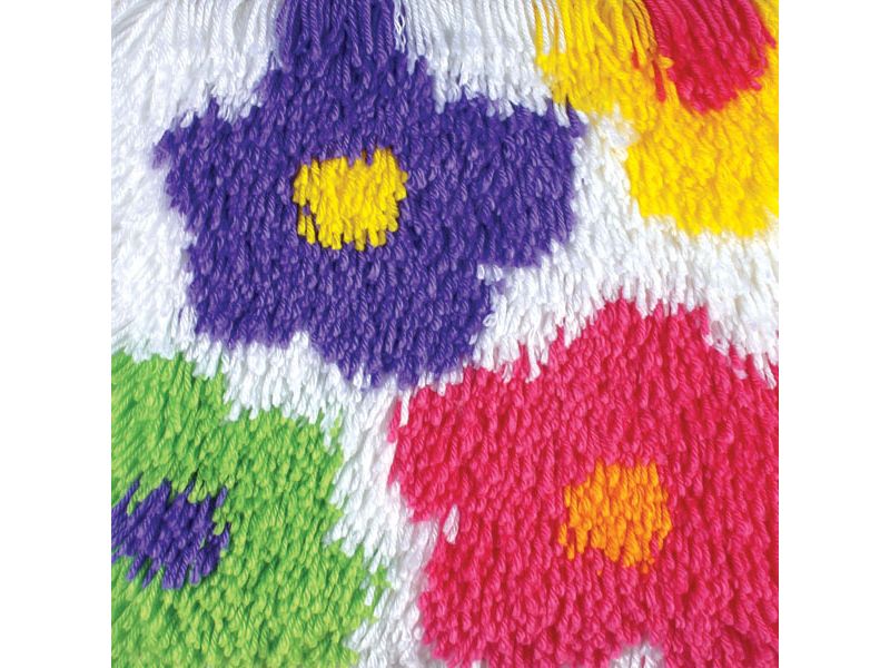 Wonderart Shaggy Latch Hook Kit 12"X12"-Flowers
