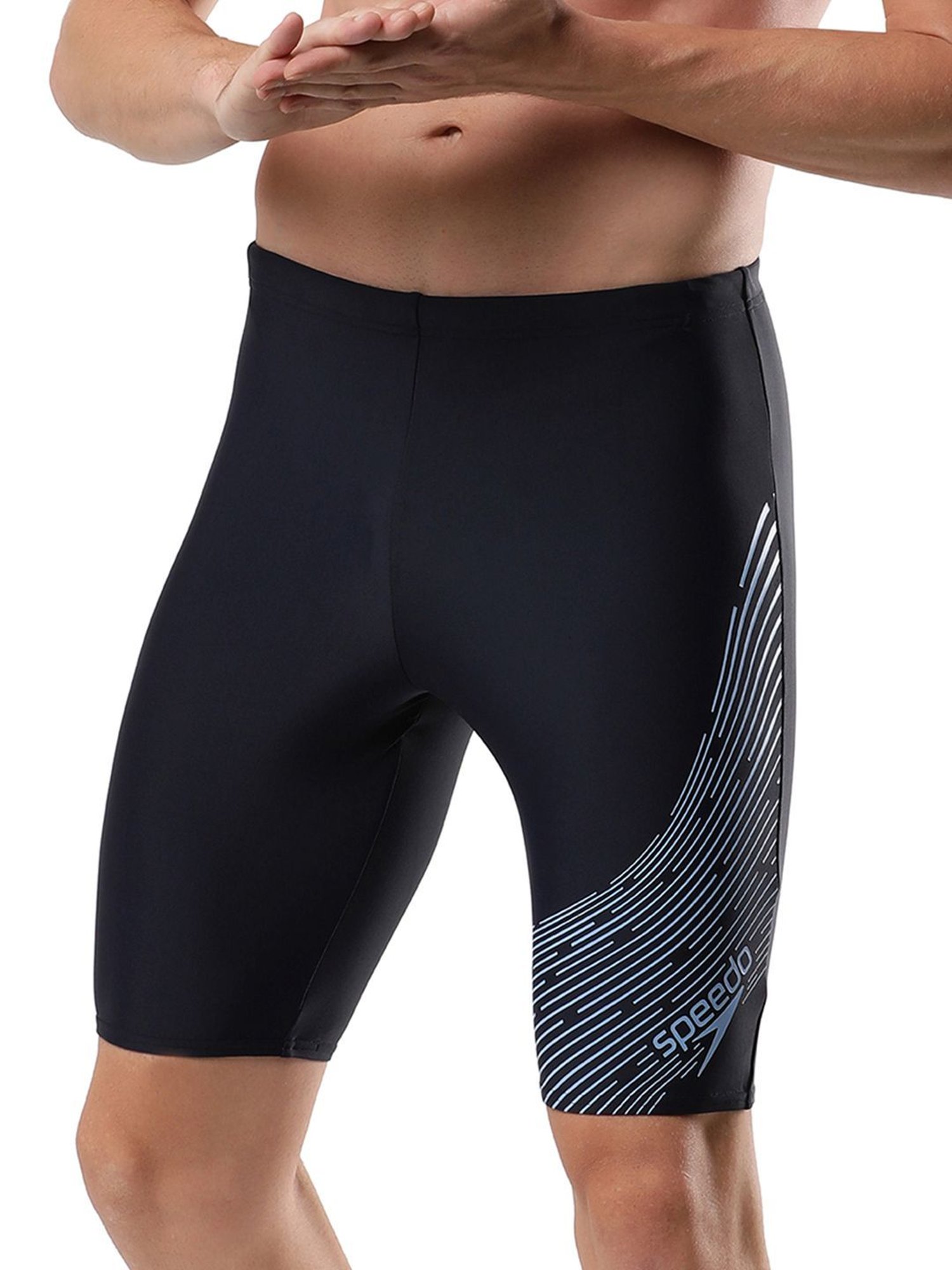 Speedo Navy Regular Fit Printed Sports Shorts