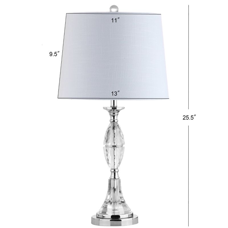 25.5" (Set of 2) Reid Crystal Table Lamp (Includes LED Light Bulb) Clear - JONATHAN Y