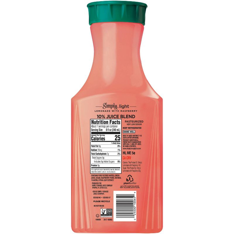 Simply Light Raspberry Lemonade Juice Drink - 52 fl oz