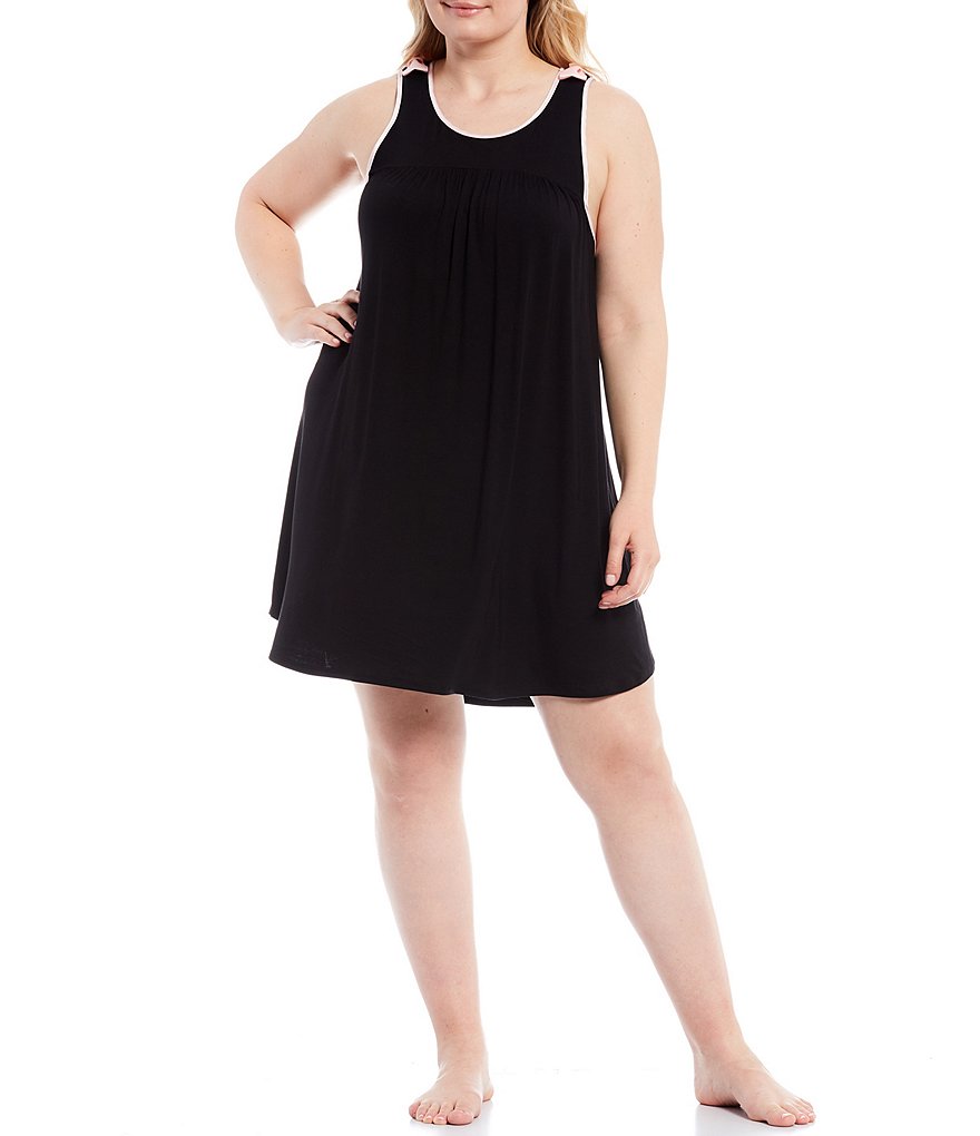 VAN WINKLE & CO. Plus Size Leopard Print Satin Maxi Chemise