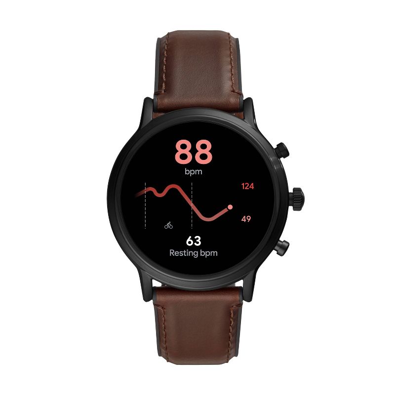 Fossil Gen 5 Smartwatch Carlyle HR 44mm - Black with Brown Leather