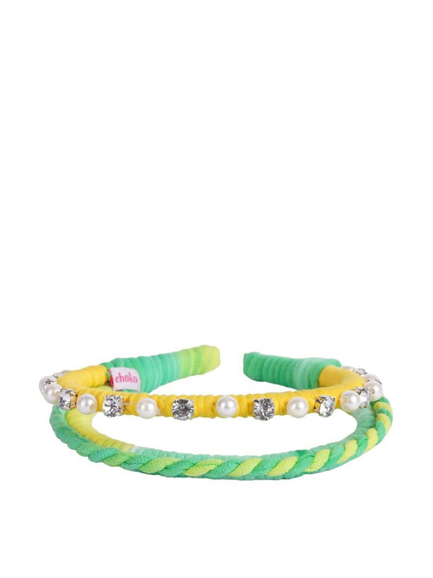 Choko Yellow Embellished Hair Band