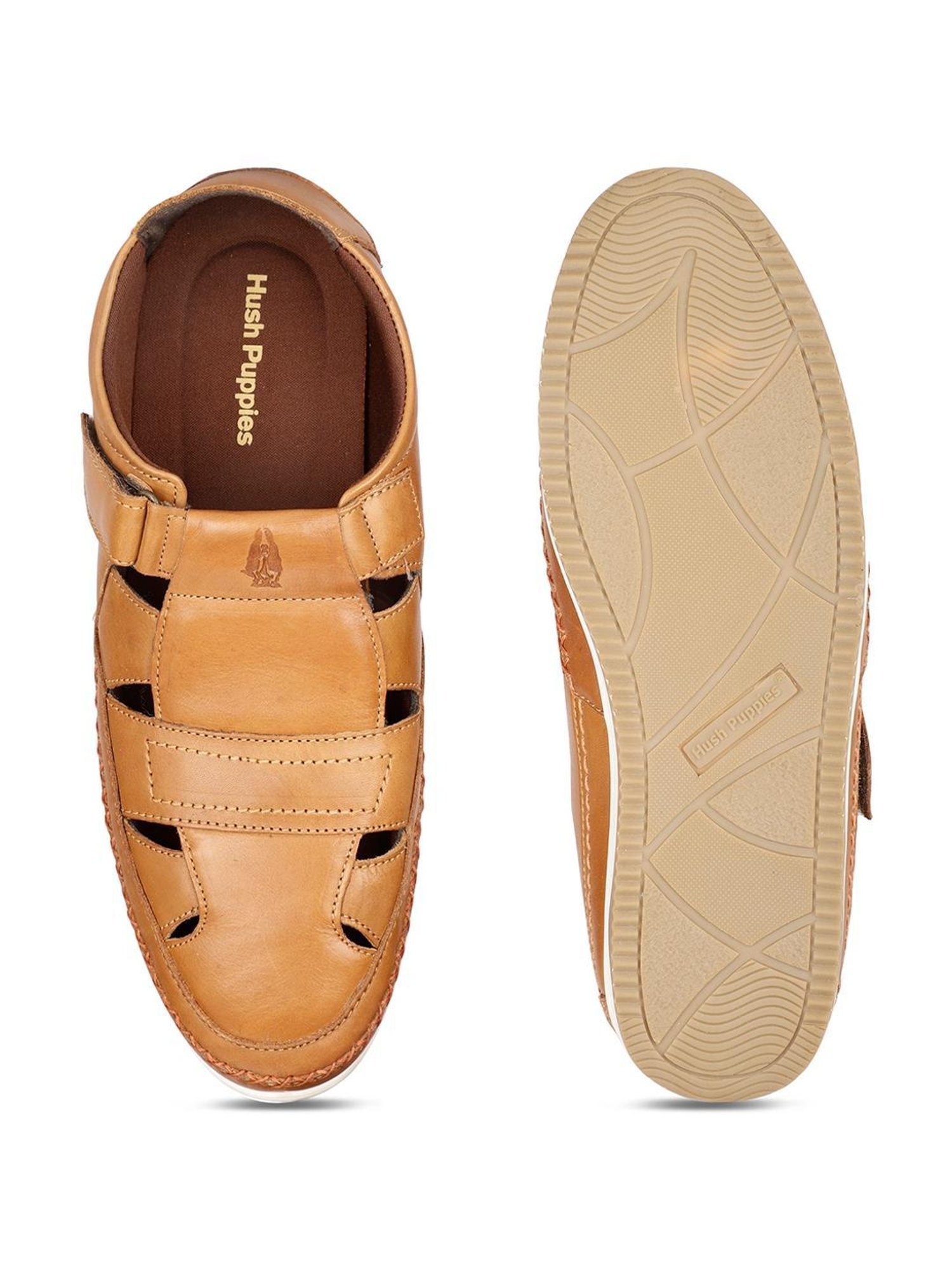 Hush Puppies by Bata Men's CASUAL FM E Tan Fisherman Sandals