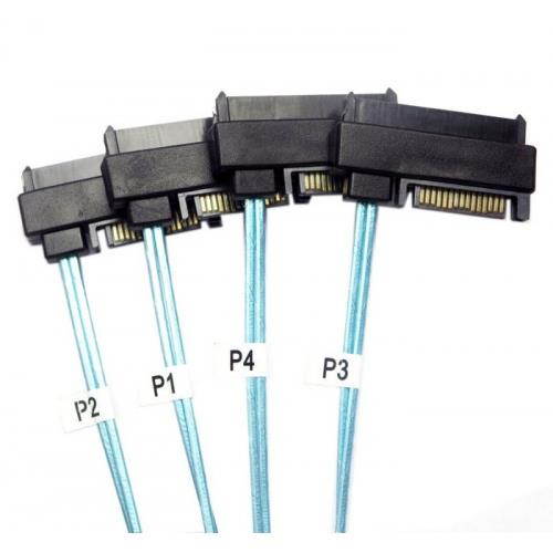 CHENYANG  Internal 36 Pin Mini SAS SFF-8087 Host to 4 SFF-8482 Target SAS Hard Disk and SATA Power Cable 100cm