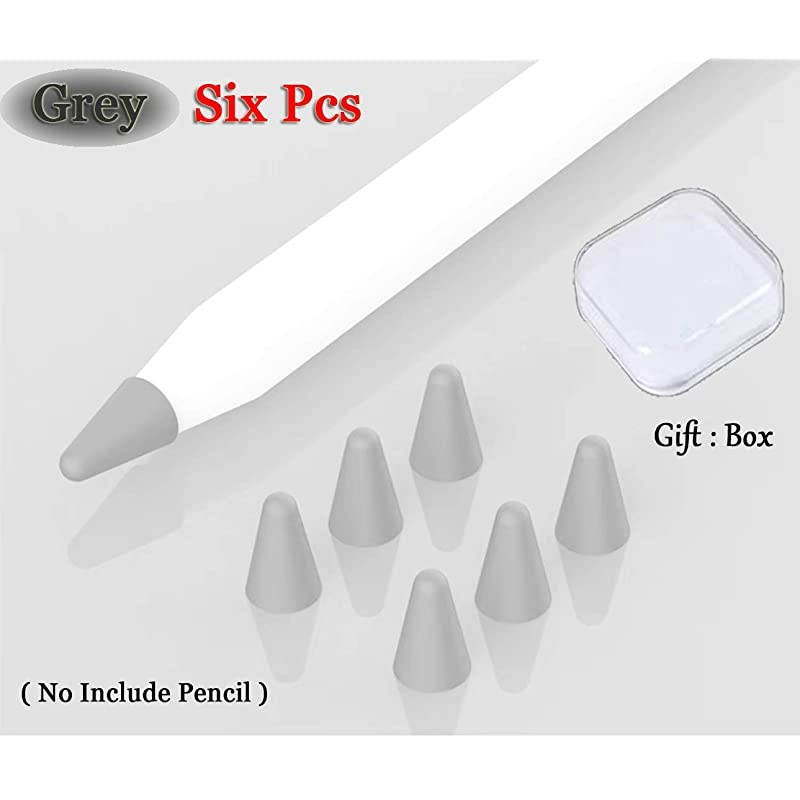 Compatible with Apple Pencil Tips Professional Liquid Silicone Nibs Cover Replacement for 1st 2nd Gen Writing AntiSlip Protective Case for Apple iPad Pencil Grey