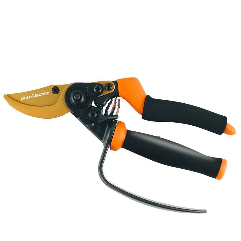 8.7" Aluminum Bypass Garden Pruning Shears Tangerine/Blue - Rosemead Home & Garden, Inc.