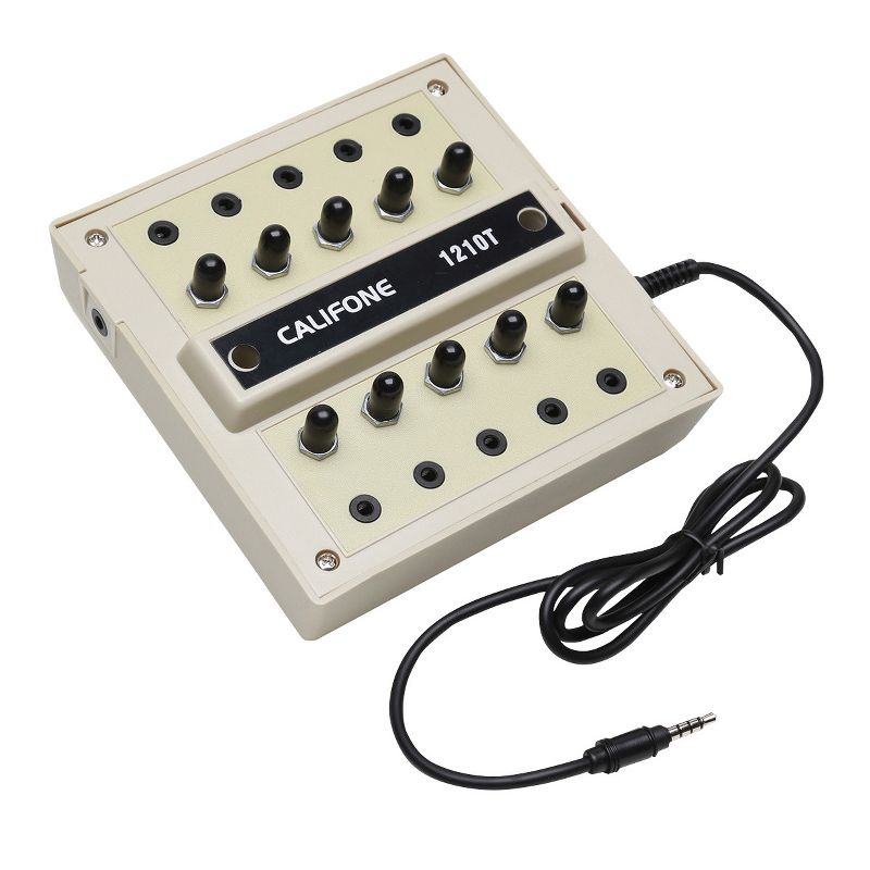 Califone 1210T 2-Way Ten Position Stereo Jackbox with Volume Control, 3.5mm Plug, Beige