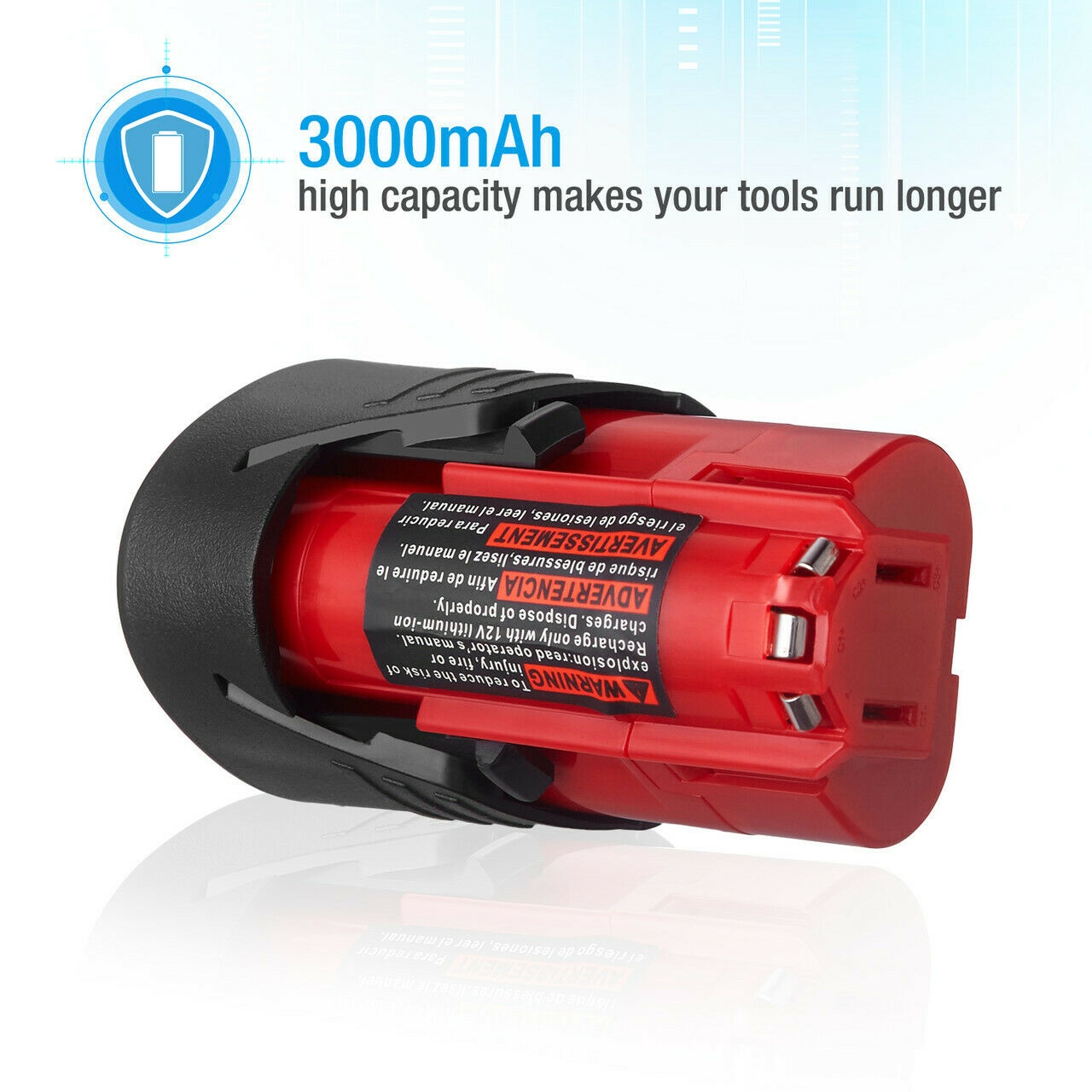 2PCS 12V XC 3.0Ah Lithium Battery  Charger For Milwaukee M12 48-11-2401 2420 US