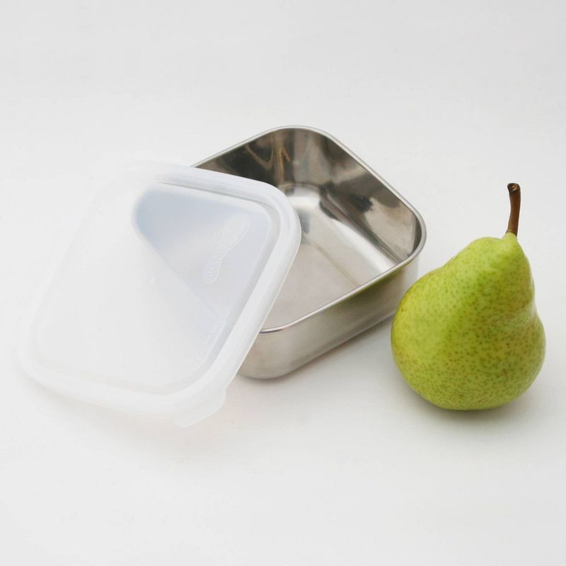U-Konserve To-Go Stainless Steel Food-Storage Container Square 15oz - Clear  Plastic Lid
