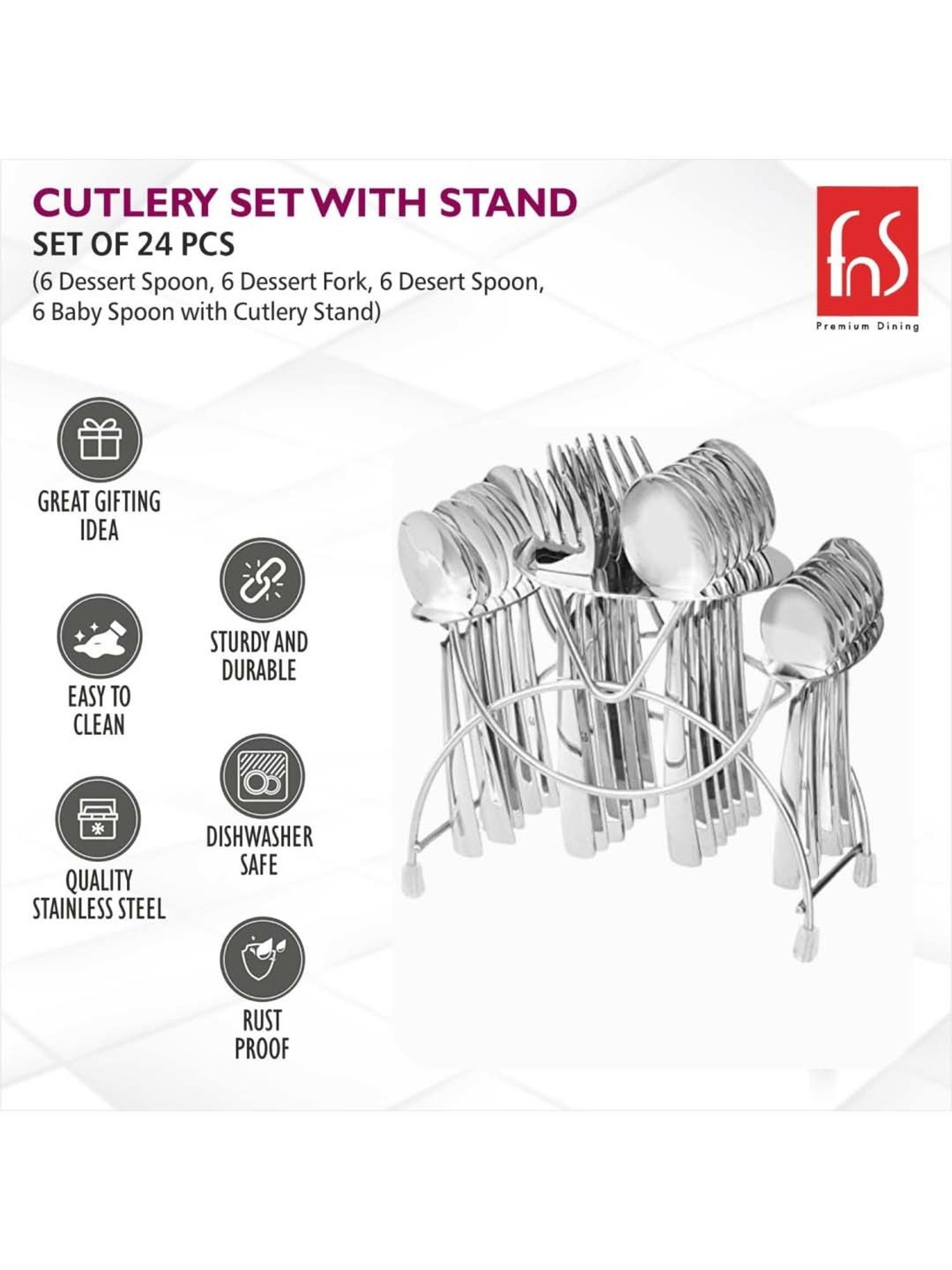 Home4U Iona Multi Wood Cutlery (2 Pcs)