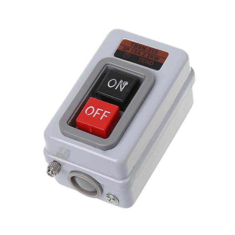 TBSN-315 AC 380V 15A 2.2KW ON/OFF 3 Phase Self-Locking Power Push Button Switch