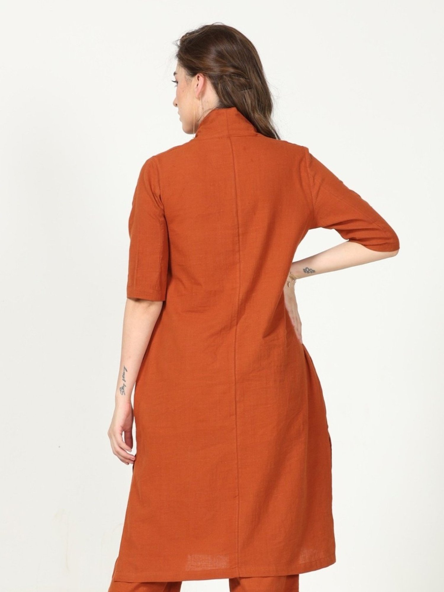 Saltpetre Classic Oragne Long Shirt in Organic Cotton