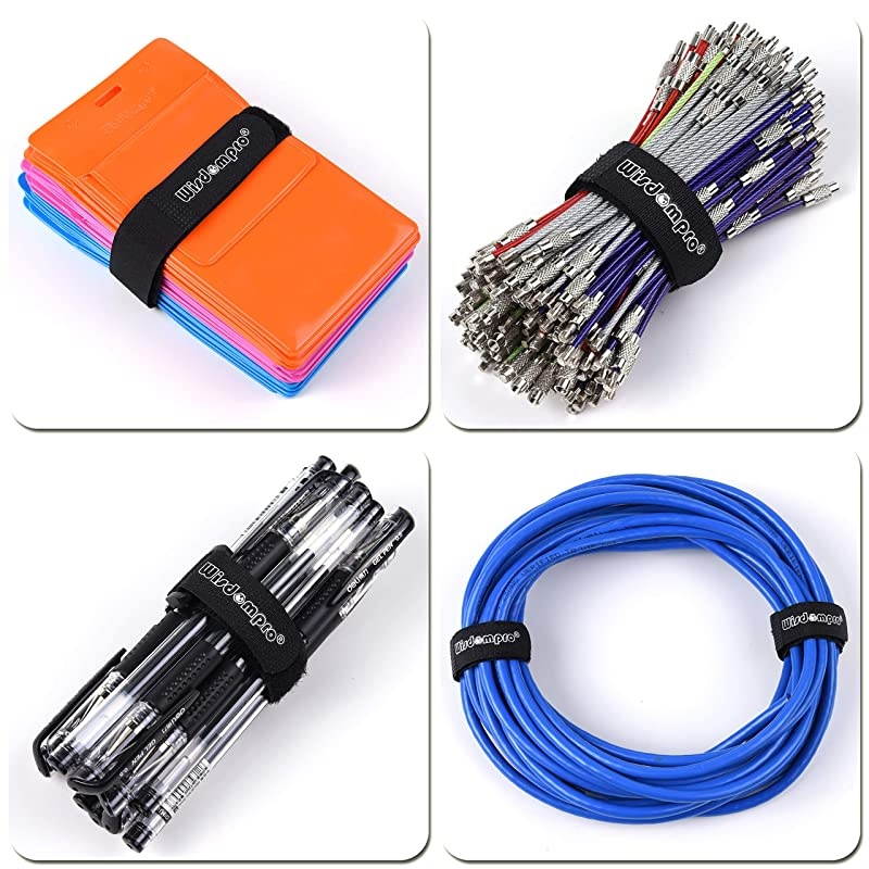 20 Pack 8 12 18 24 Inches Hook and Loop Reusable Fastening Cable Tie Down Straps by  Reusable Durable Functional Ties to Keep Your Home Office Workspace from Tangled Messes of Cords