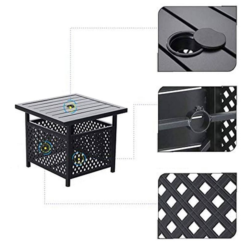 7pc Studio Shine Collection Patio Conversation Set with Sofa, 4 Armchairs & 2 Tables - W Unlimited