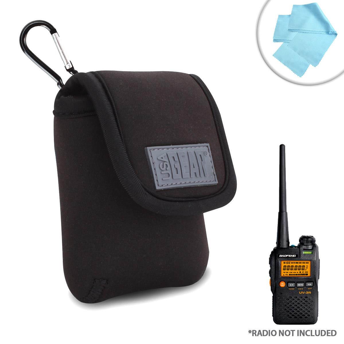 Portable 2-Way Radio Carrying Case with Belt Loop & Carabiner for BAOFENG UV-5R+ , UV-5RE+ , UV-3R , UV-3R+ , UV-200 , UV-100 , BF-666S , BF-658 , BF-328 , BF-490 & More Two-Way Receiver / Radios!