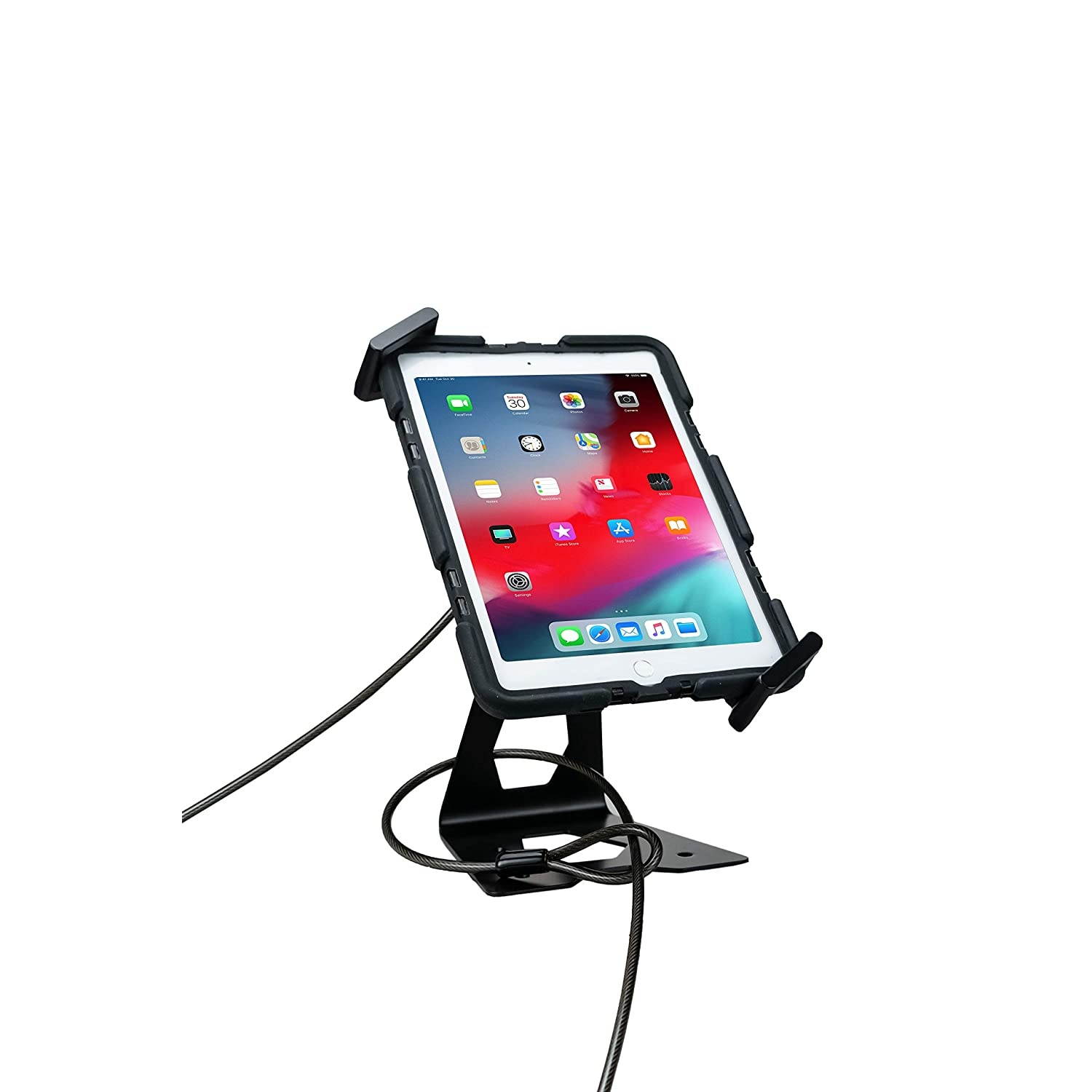 CTA Digital: Universal Case-Compatible Security Kiosk Stand for 7-13-Inch Tablets, Black