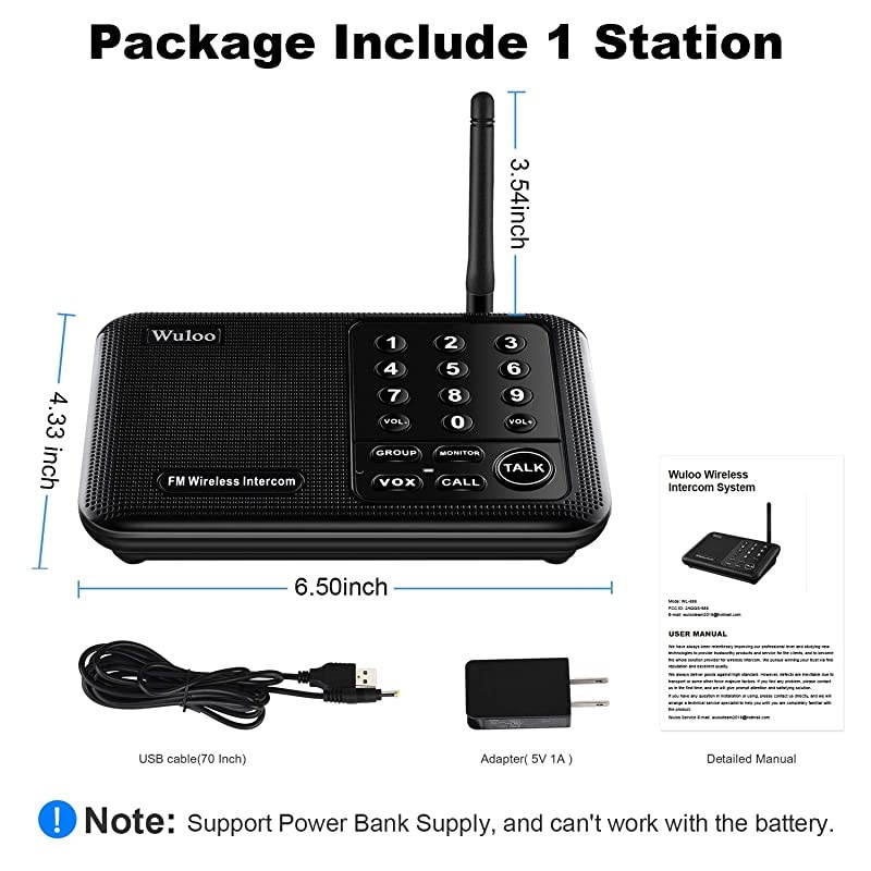 Intercoms Wireless for Home 5280ft Range 10 Channel 3 Code, Intercom System for House Business Office(Only 1 Unit for Expandable The Original intercom System, CAN NOT Work Without Other Units)