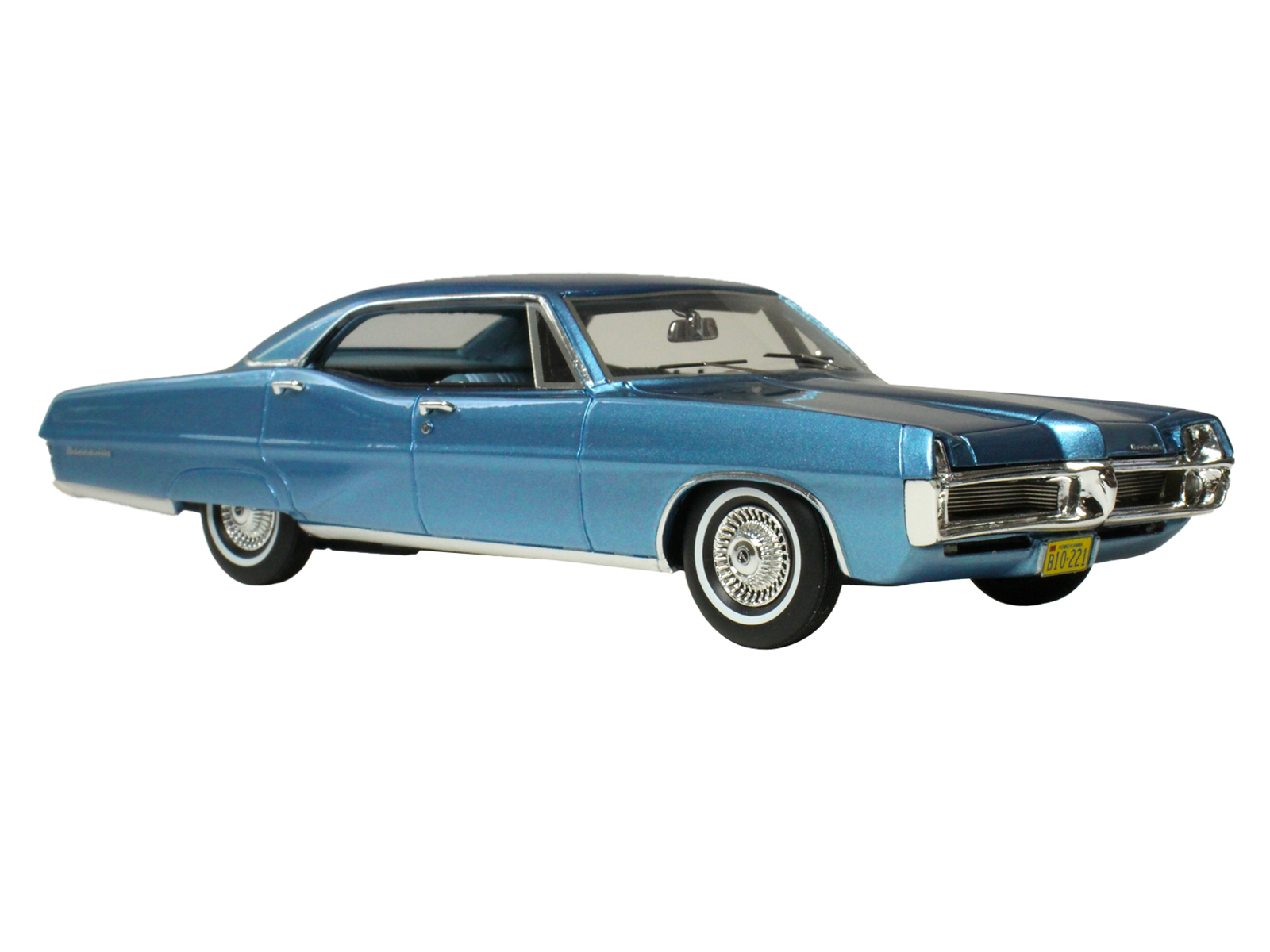 1967 Pontiac Bonneville Tyrol Blue Metallic with Blue Interior Limited Edition to 200 pieces Worldwide 1/43 Model Car by Goldvarg Collection
