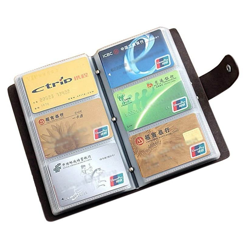 Leather Credit Card Holder Business ID Card Case Book Style 90 Count Name Card Holder Book Black