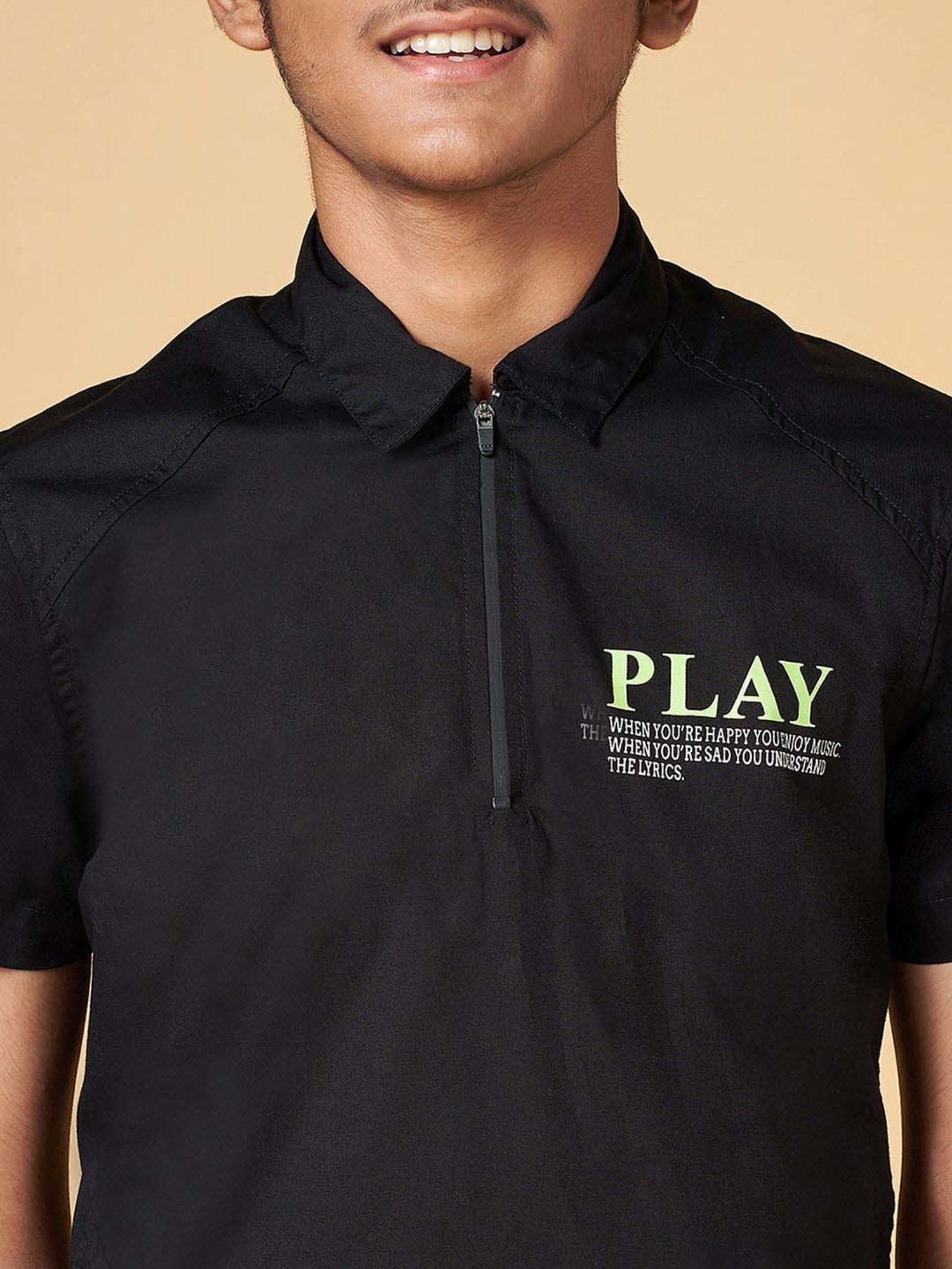 Coolsters by Pantaloons Kids Black Cotton Printed Shirt