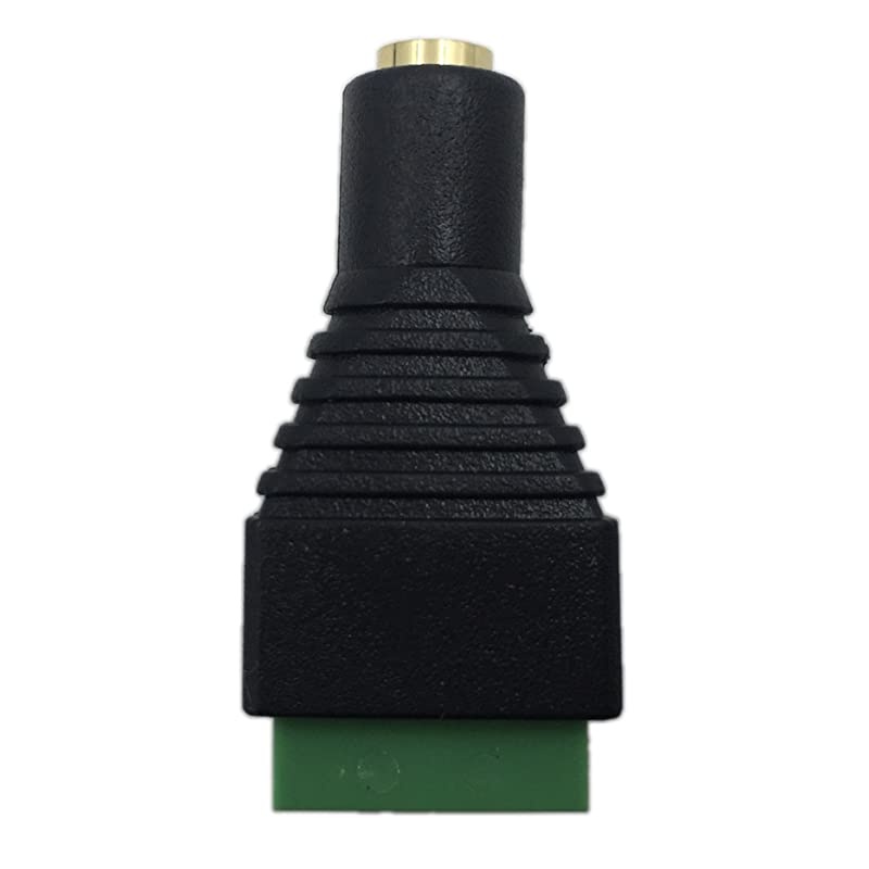 3.5mm Stereo Audio Video Female Jack to 3 Screw Terminal Female Headphone Replacement Solderless Balum Converter Adapter (2-Pack)