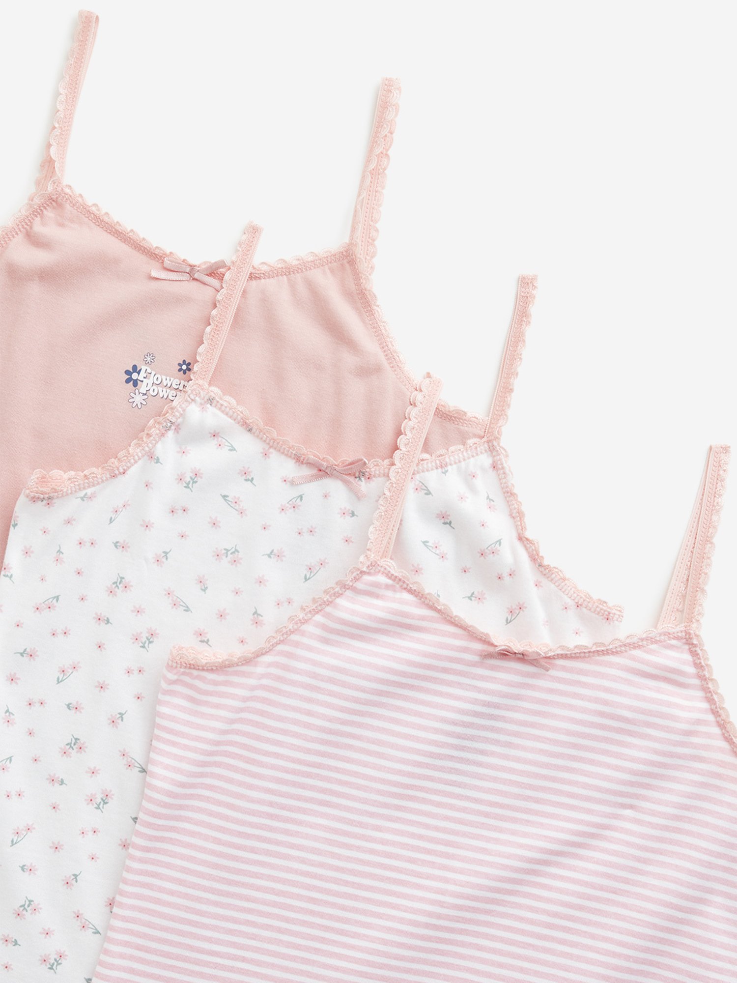 Y&F Kids by Westside Pink Printed Cotton Camisoles - Pack of 3