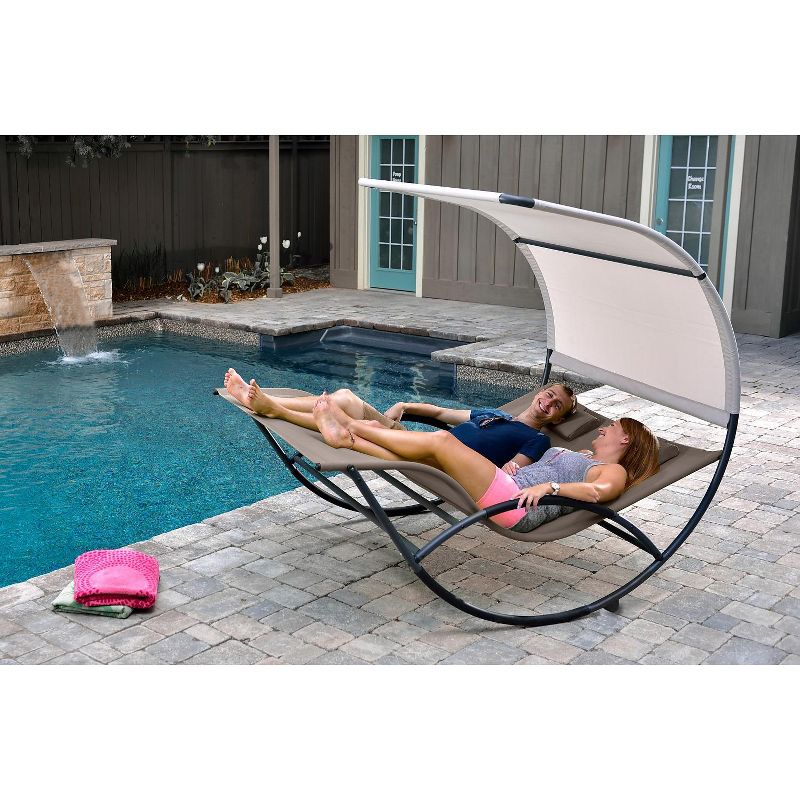 Vivere Cocoa Aluminum Double Chaise Rocker