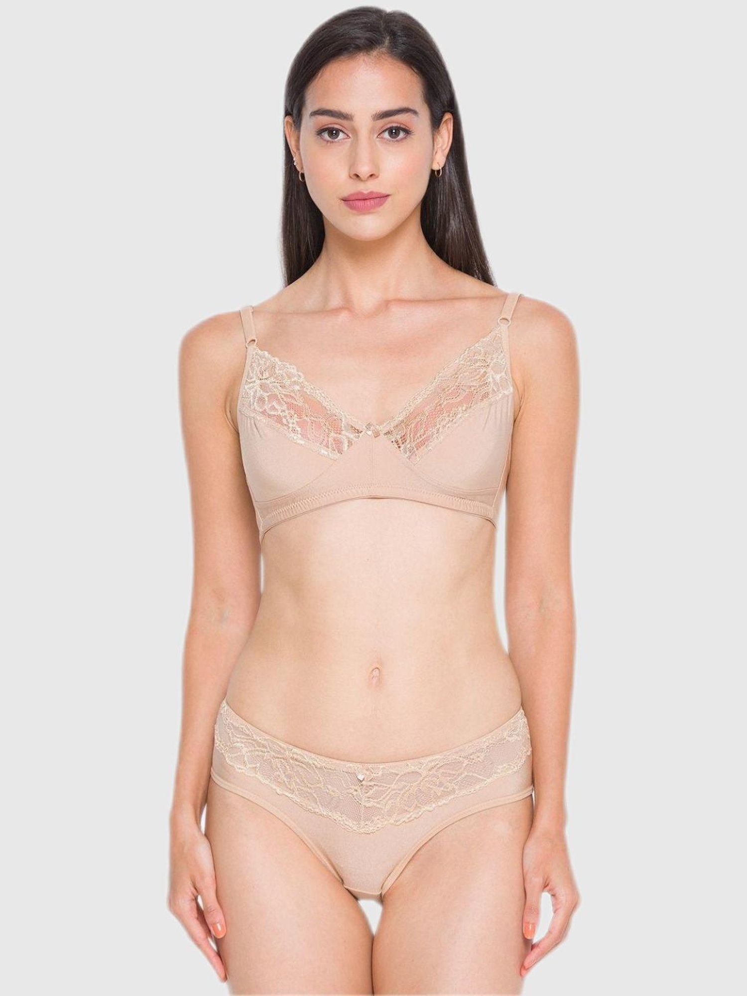 Candyskin Beige Lace Bra Set