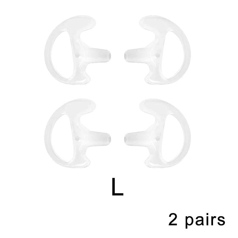 Replacement Silicon Earmold Earbud for Covert Air Acoustic Earpiece Compatible with Most TwoWay Radio Coil Tube Audio Kits Clear Large Pair of 2