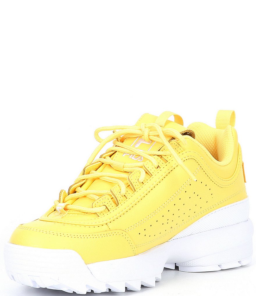 FILA Women's Disruptor II Premium Leather Chunky Lace-Up Sneakers