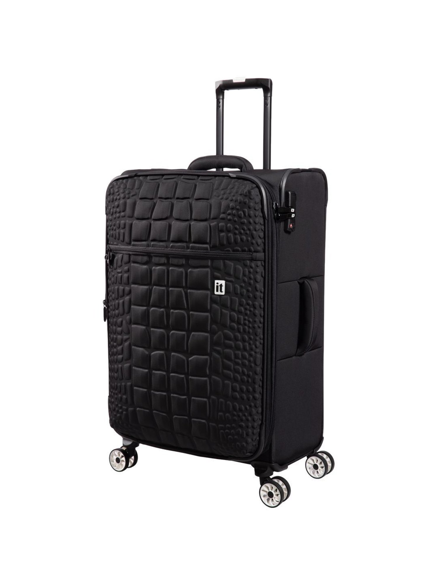 it luggage Reptilian Black 8 Wheels Medium Soft Cabin Trolley Bag