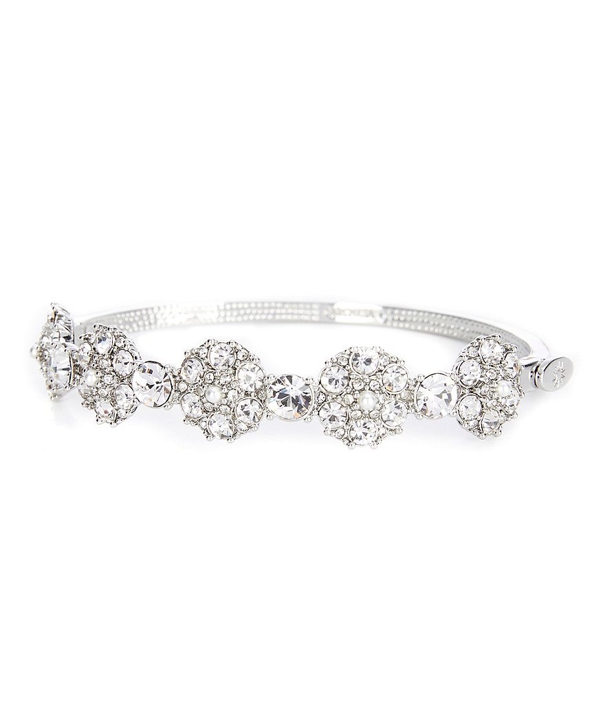 Marchesa Crystal Cluster Bangle Bracelet
