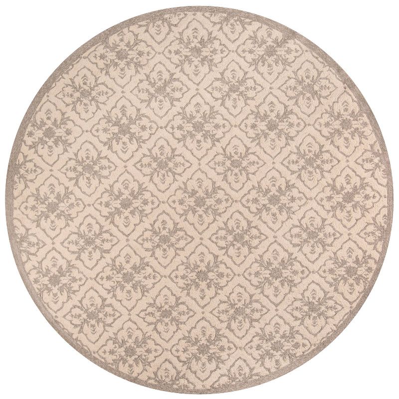 9' Round Veranda Rug Taupe - Momeni
