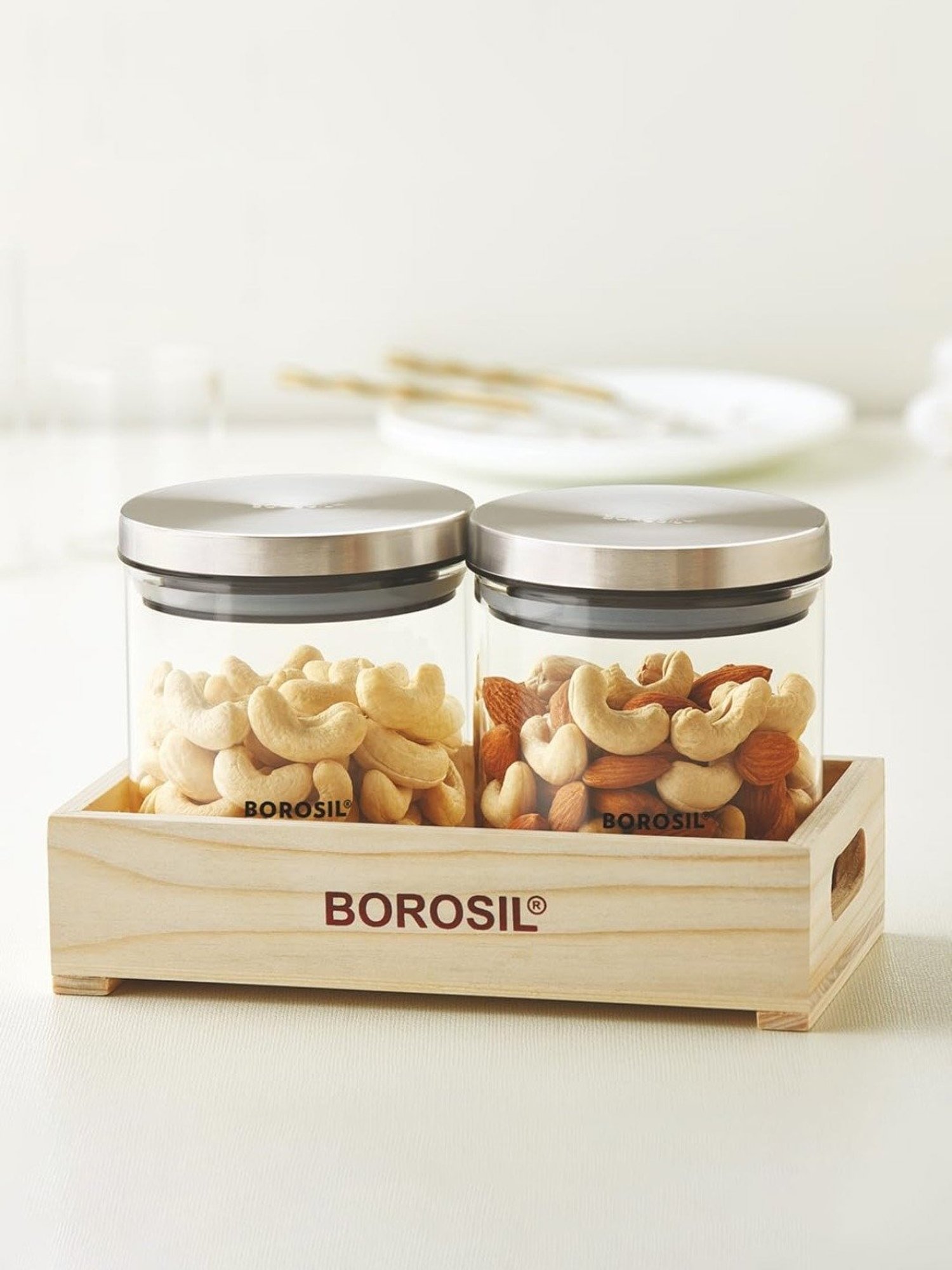 Borosil Transparent Glass Jar & Container (600ml)