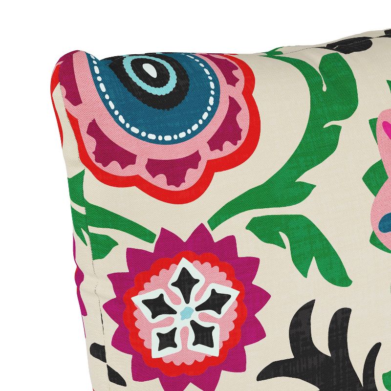 18"x18" Polyester Tulum Bright Square Throw Pillow Pink/Green - Skyline Furniture