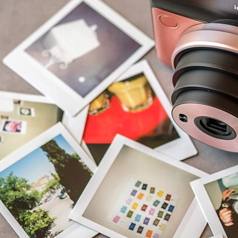 instax Square Instant Film 100 Exposures Compatible with  Instax Square SQ6 SQ10 and SQ20 Instant Cameras + 5 Color Picture Frames + FiberTique Cleaning Cloth