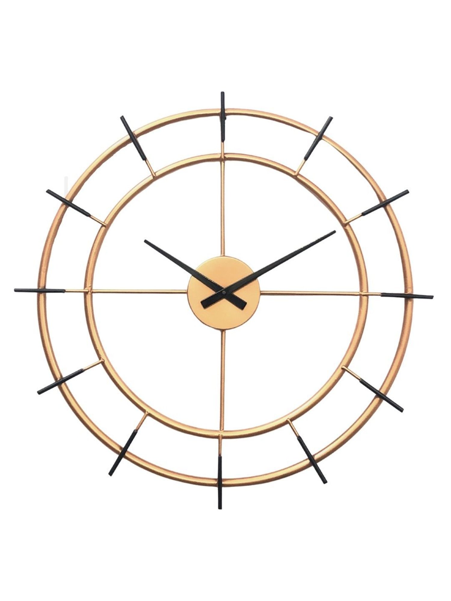 CHRONIKLE Elegant Round Copper Rose Gold Iron Wall Clock