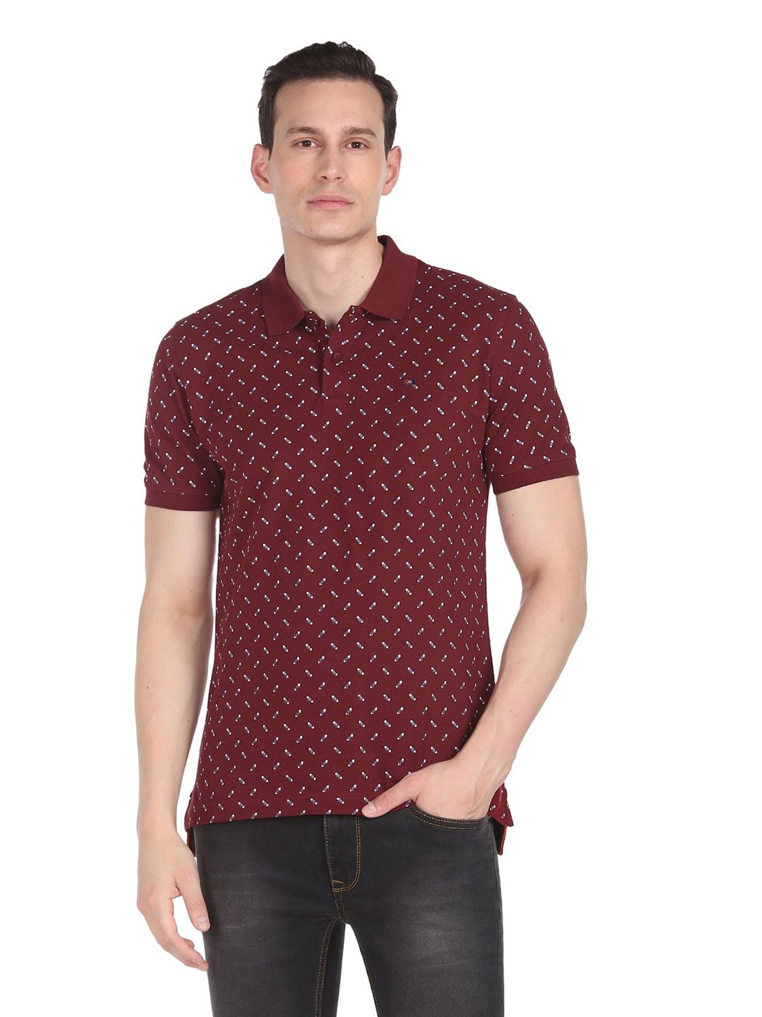 AD by Arvind Maroon Polo T-Shirt