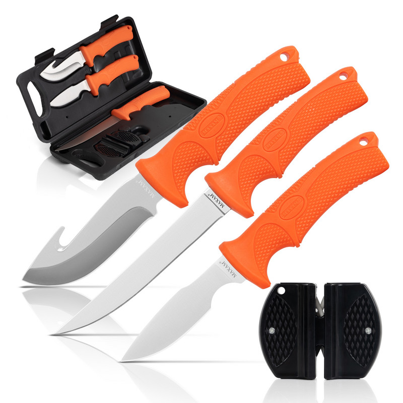 Maxam® 5pc Fixed Blade Skinning Knife Set.