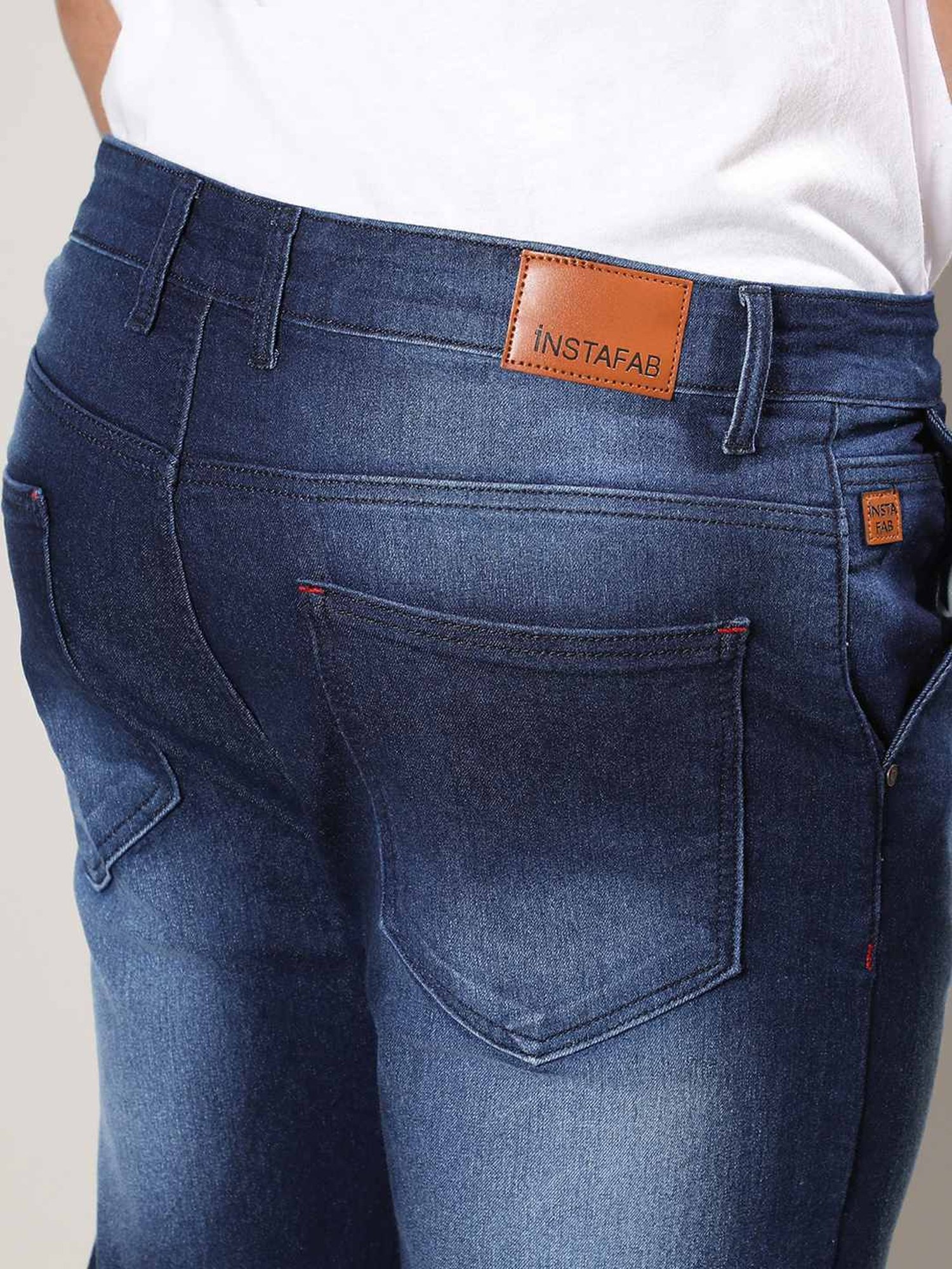 Instafab Plus Blue Regular Fit Plus Size Jogger Jeans