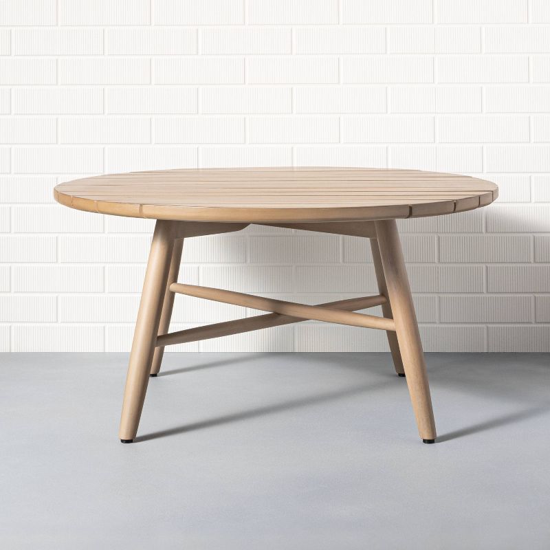 Outdoor Round Wood Coffee Table Natural - Hearth & Hand™ with Magnolia