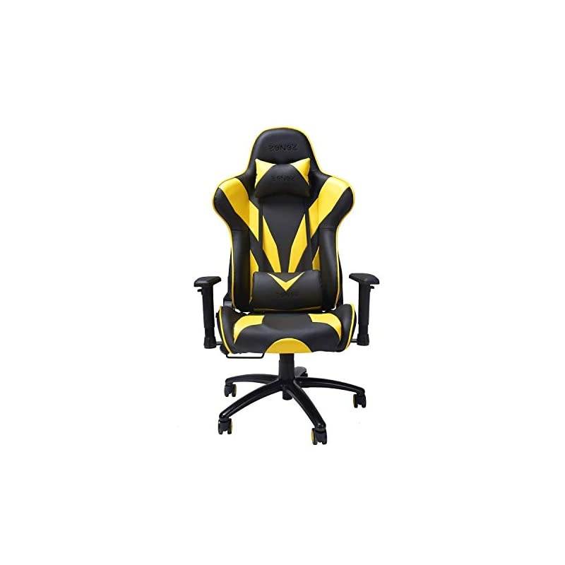Gaming Chair Video Game Chairs Racing Style PU Leather High Back Adjustable with Headrest and Lumbar Support for Long Sessions of Computer Gaming or Office Working Chairs (White)