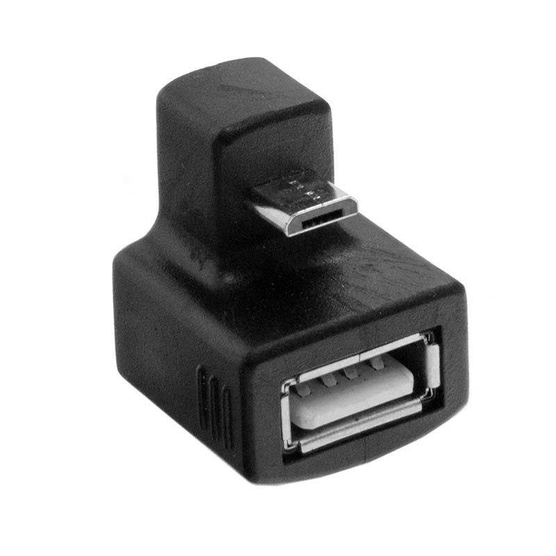 180 Degree Up & Down Right Angled 5 Pin Micro USB OTG to USB Female Extension Adapter connector for Phone Android Tablet