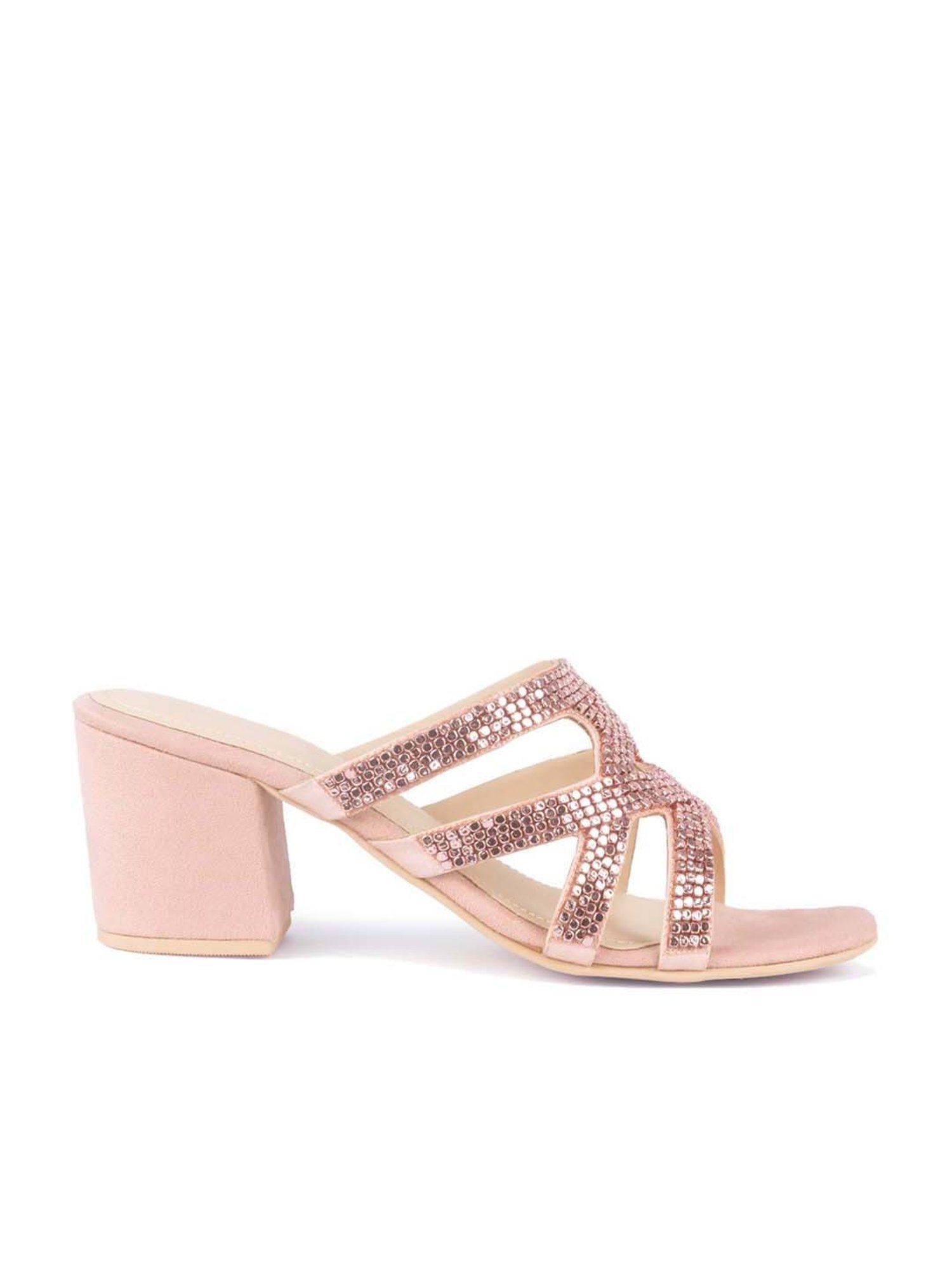 London Rag Women's Blush Cross Strap Sandals