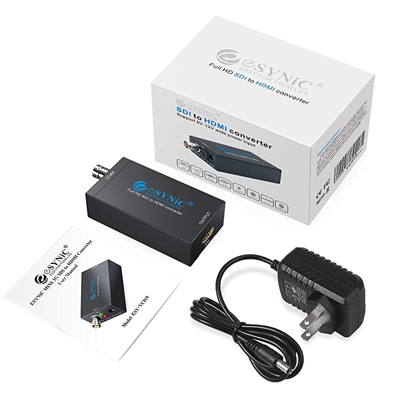 SDI to HDMI Converter Mini 3G SDI HDMI Adapter Full HD 1080P SDI to HDTV Audio Converter Supports HDSDI SDSDI and 3GSDI Signals Display on HDMI Monitor